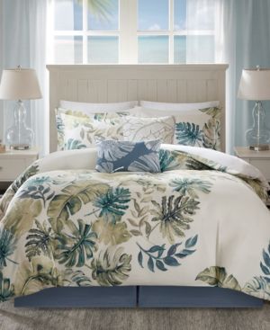 Lorelai 5-Pc. Palm Print Full/Queen Duvet Set Bedding