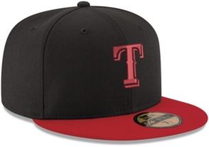 Texas Rangers Black & Red 59FIFTY Fitted Cap
