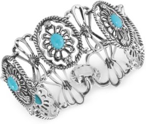 Turquoise Link Bracelet (6-2/3 ct. t.w.) in Sterling Silver
