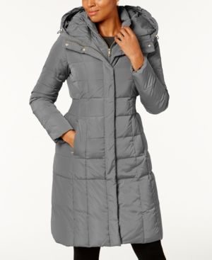 Box-Quilt Down Puffer Coat