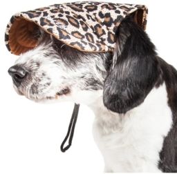 'Cheetah Bonita' Cheetah Patterned Uv Protectant Adjustable Dog Hat Cap