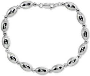 Polished Oval Bead Link Bracelet in Sterling Silver, Created for Macy's