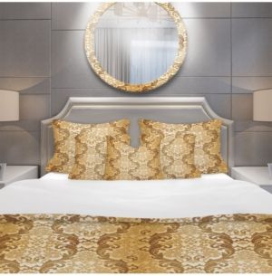 Designart 'Damask Pattern' Mid-Century Modern Duvet Cover Set - King Bedding