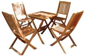 Malibu 5-Piece Wood Outdoor Patio Bistro Set