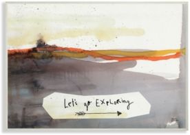 Lets Go Exploring Painterly Landscape Wall Plaque Art, 10" x 15"