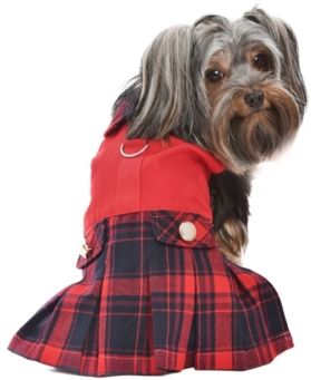 Scottish Plaid Pleated Dog Dress