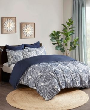 Ellipse 3-Piece Full/Queen Cotton Jacquard Duvet Set Bedding