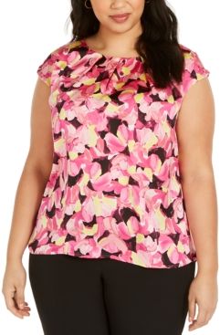 Plus Size Floral-Print Sleeveless Top