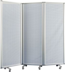 Commercial Residential Double-sided Wheeled 3 Panel Alloy Screen