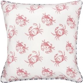 Crab Decorative Pillow Cover, 20" x 20"