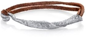 T.r.u. by 1928 Pewter Tone Rolled Bangle on Leather
