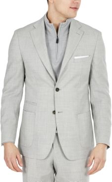 Slim-Fit Stretch Light Gray Tic Suit Jacket
