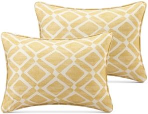 Delray Diamond-Print 14" x 20" Pair of Oblong Decorative Pillows