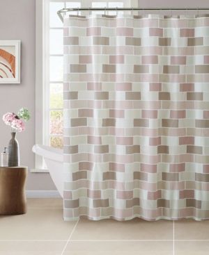 Beige Tile Design Shower Curtain Bedding