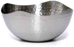 Hammered Stainless Steel Serving Bowl Multipurpose