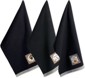 All Hallows Eve Halloween Embellished Dishtowel Set