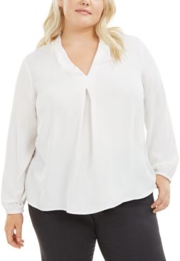 Trendy Plus Size V-Neck Blouse, Created for Macy's