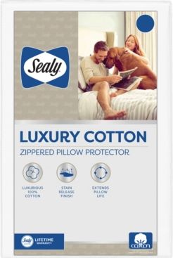 Luxury Cotton Zippered Pillow Protector, King