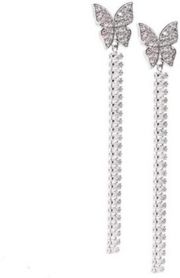 Bx Glow Crystal Linear Earrings with Signature Butterfly