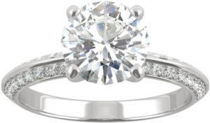 Moissanite Knife-Edge Engagement Ring (2-1/4 ct. t.w. Dew) in 14k White Gold