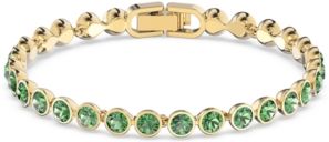 Gold-Tone Crystal Bezel Tennis Bracelet