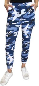 Crave Fame Juniors' Camo-Print Cargo Jogger Pants