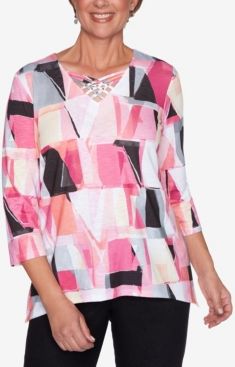 Plus Size Clean Getaway Stained Glass Print Top