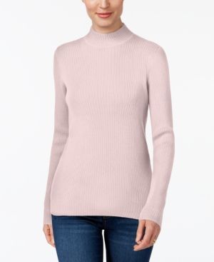 Cotton Ribbed Turtleneck Top, Created for Macy's