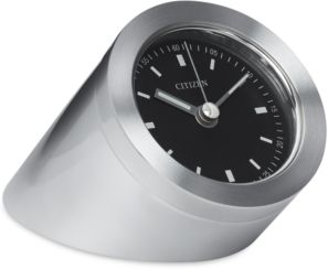Workplace Silver-Tone Metal Cylindrical Clock
