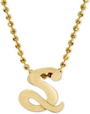 Scripted Initial 16" Pendant Necklace in 14k Gold