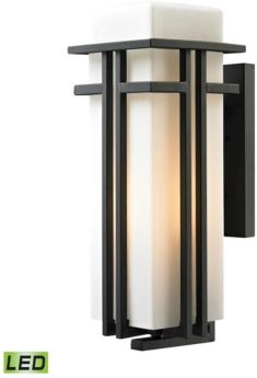 Croftwell Collection 1 light outdoor sconce in Textured Matte Black - Led Offering Up To 800 Lumens