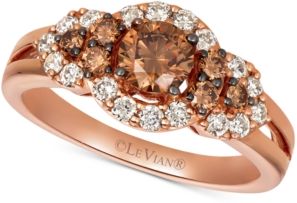 Chocolate Diamonds (5/8 ct. t.w.) & Nude Diamonds (3/8 ct. t.w) Statement Ring in 14k Rose, Yellow or White Gold