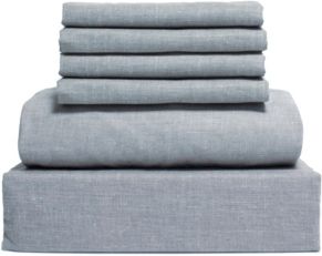 Chambray 6-Piece Sheet Set, Size- Full Bedding