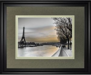 River Seine and The Eiffel Tower by Assaf Frank Framed Print Wall Art - 34" x 40"