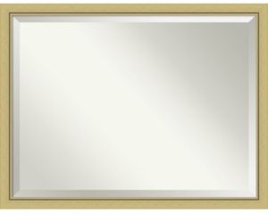 Landon Gold-tone Framed Bathroom Vanity Wall Mirror, 43.38" x 33.38"