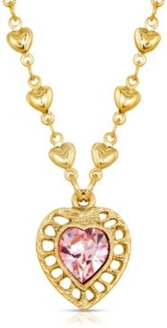 2028 14K Gold-Dipped Swarovski Crystal Heart Pendant Necklace