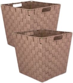Nylon Bin Basketweave Trapezoid Set of 2