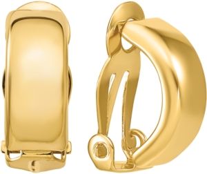 Polished Half Hoop Clip-On Earrings in 14k Gold