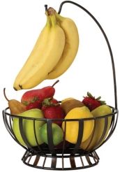 Band and Stripe Fruit Basket with Banana Hook