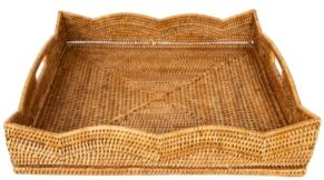 Artifacts Rattan Scallop Collection Square Tray