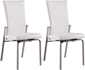 Molly Motion-Back Leather Upholstered Side Chair, Set of 2