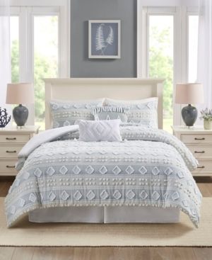 Brice Clipped Jacquard 6 Piece Comforter Set, King Bedding