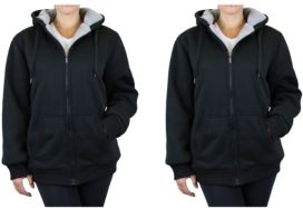 Loose Fit Sherpa Lined Fleece Zip-up Hoodie - 2 Pack