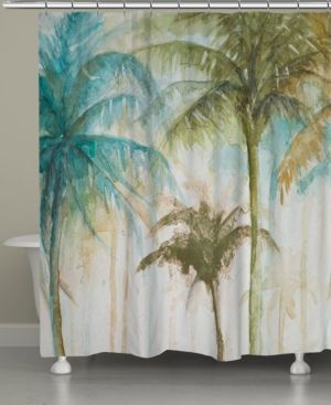 Watercolor Palms Shower Curtain Bedding