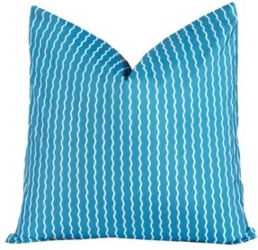 Serpentine Stripe Cerulean 20" Designer Throw Pillow