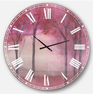 Traditional Landscape Oversized Metal Wall Clock