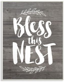 Bless This Nest Planks Wall Plaque Art, 10" x 15"