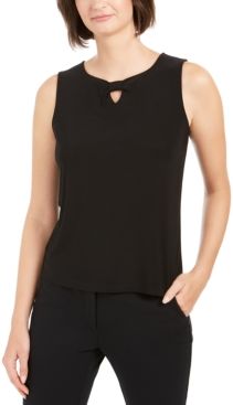 Ruched-Knot Keyhole Top
