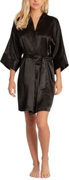 Short Satin Wrap Robe