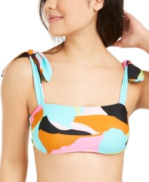 Juniors' Floral Camo Printed Bralette Bikini Top, Available in D/Dd, Created for Macy's Women's Swimsuit
